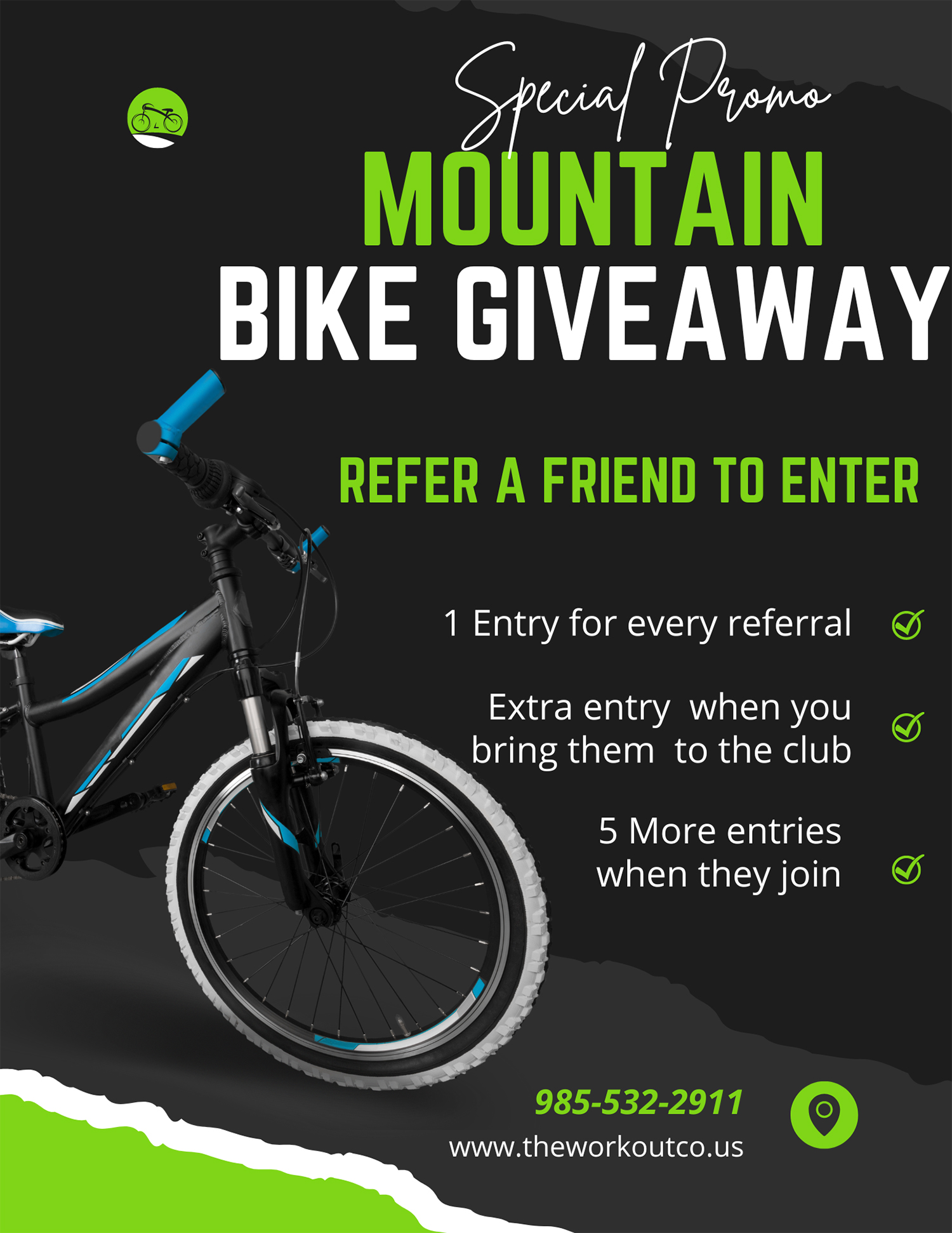 Mountain Bike Giveaway Referral Program
