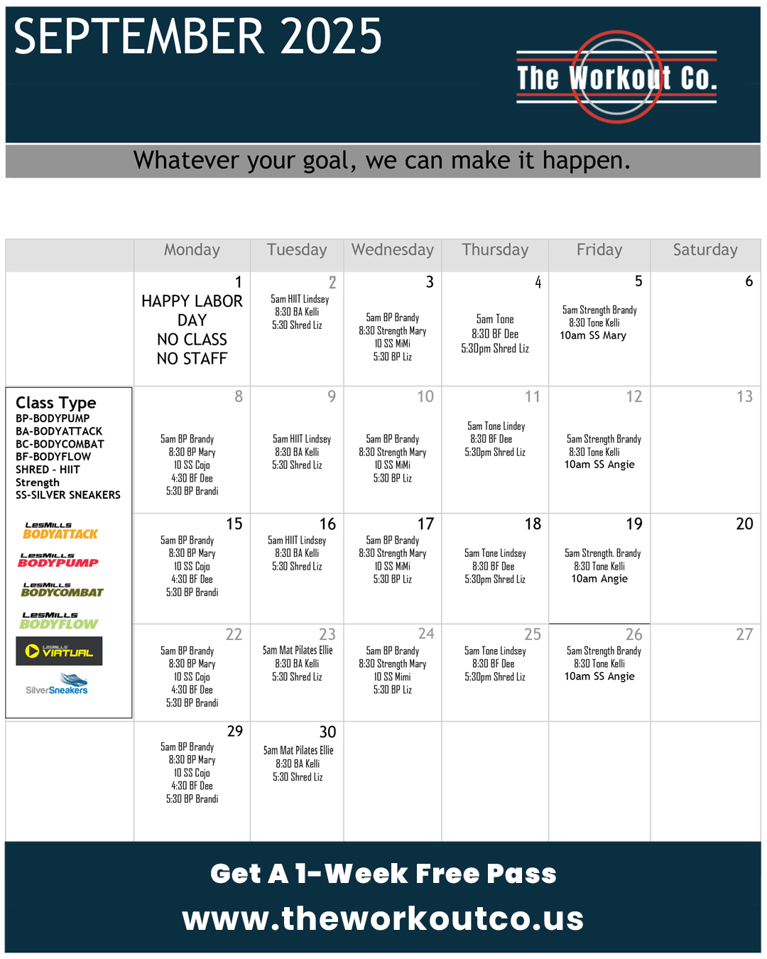 The Workout Co. in Raceland - Group Fitness Class Schedule